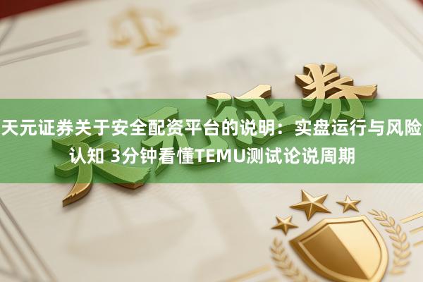 天元证券关于安全配资平台的说明：实盘运行与风险认知 3分钟看懂TEMU测试论说周期